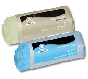 Pasta Abrasiva Lucidante Kit 2 x 350 gr (A-B) Set Lucidatura Alluminio Cera Per Lucidare Acciaio Inox Metalli Ottone Rame Cromature Legno Plexiglass