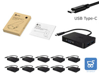 PACK 10 PER Usb Type-C Hub 4 USB 3.0 ricarica uscita Vga Full Hd Macbook Pro Samsung Lenovo Dell Huawei - RIVENDITORE
