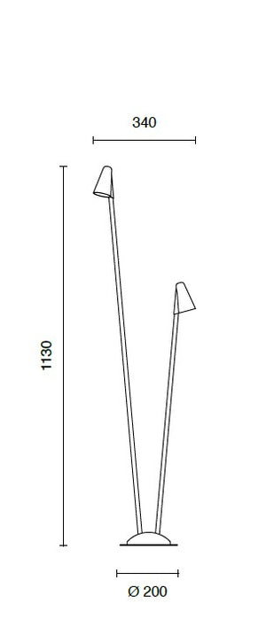 PALETTO DA ESTERNO 2 LUCI LED 4000K 1220LM 12W IP65 CORTEN GRASS DOUBLE H.113CM
