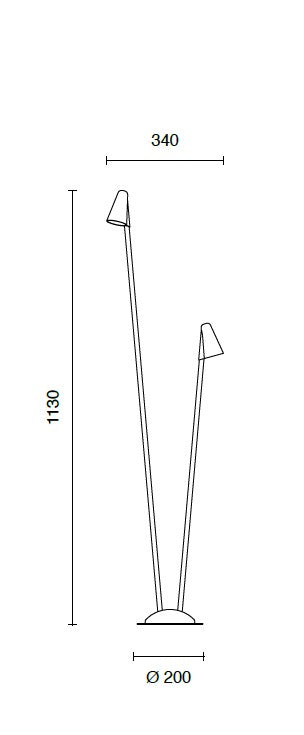 PALETTO DA ESTERNO 2 LUCI LED 4000K 1220LM 12W IP65 CORTEN GRASS DOUBLE H.113CM