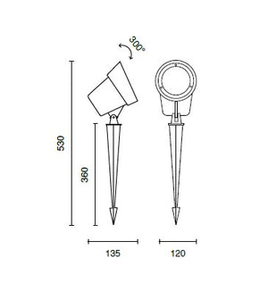 PALETTO GURU 1 LUCE ATTACCO GU10 MARRONE  ORIENTABILE