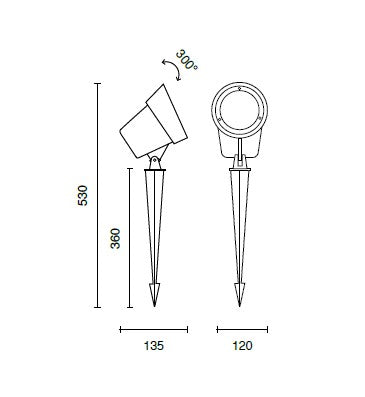 PALETTO GURU 1 LUCE ATTACCO GU10 MARRONE  ORIENTABILE