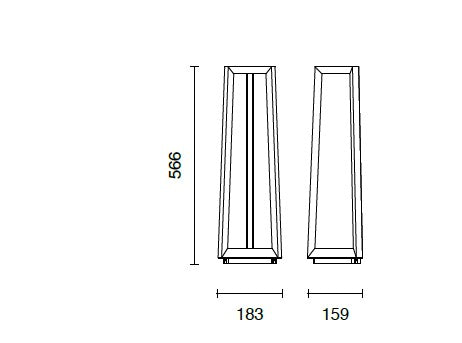 PALETTO LUCIFER PICCOLO DA ESTERNO LED 4000K 780LM 12W IP65 CORTEN H.56,6CM