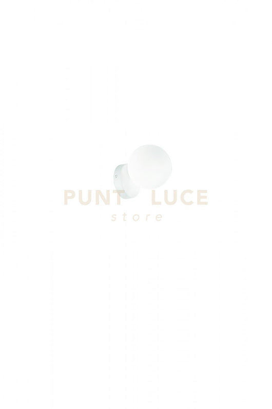PALLINA APPLIQUE 1 LUCE ATTACCO G9 BIANCO CON SFERA OPALE BIANCA D.14CM