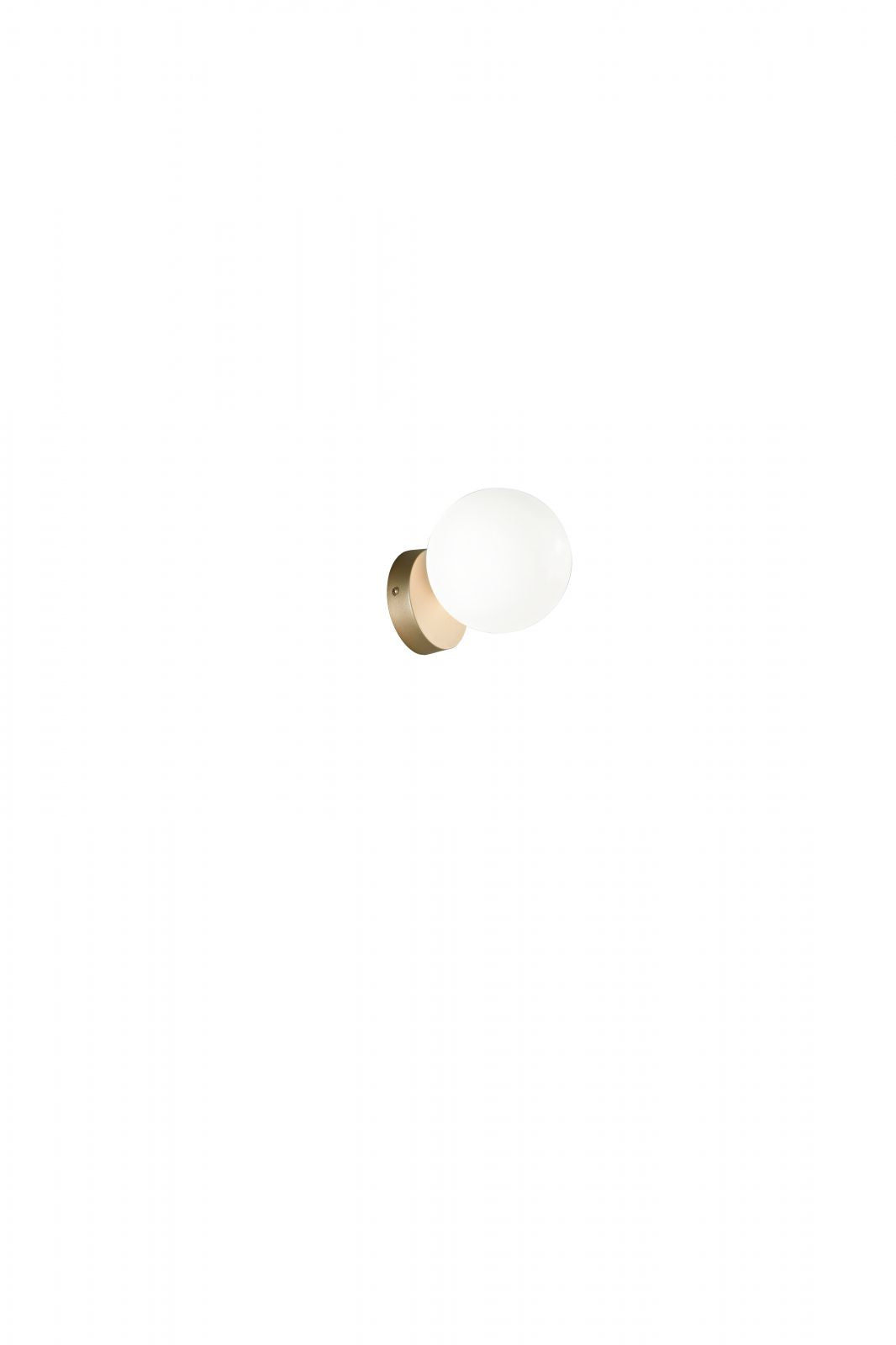PALLINA APPLIQUE 1 LUCE ATTACCO G9 ORO CON SFERA OPALE BIANCA D.14CM