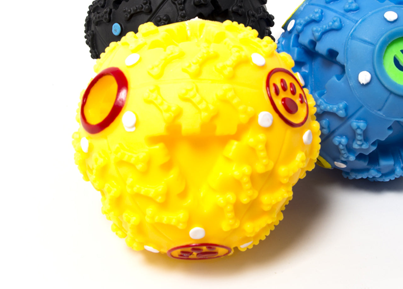 Gioco Pet Ball Con Dispender Cibo Crocchette Per Animali Domestici Resistente - 1 Ball - Multicolor