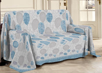 Telo Arredo Multiuso Linea Pensieri Delicati In Cotone Disegno Palloncini - Singolo - Azzurro
