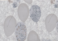 Completo Lenzuola Letto Pensieri Delicati 100% Cotone Dis. Palloncini - Piazza E Mezza - Grigio