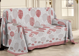 Telo Arredo Multiuso Linea Pensieri Delicati In Cotone Disegno Palloncini - Singolo - Rosso