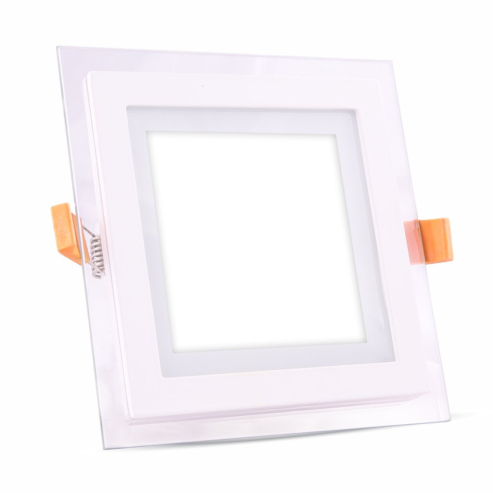 Faretto LED 12W Pannello Slim Vetro Quadro Incasso A Molla Luce Naturale 6000k