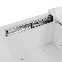 Tavolino da Salotto Lucido Bianco con Struttura Portaoggetti Push-Pull e Doppio Cassetto| Aosom Italy