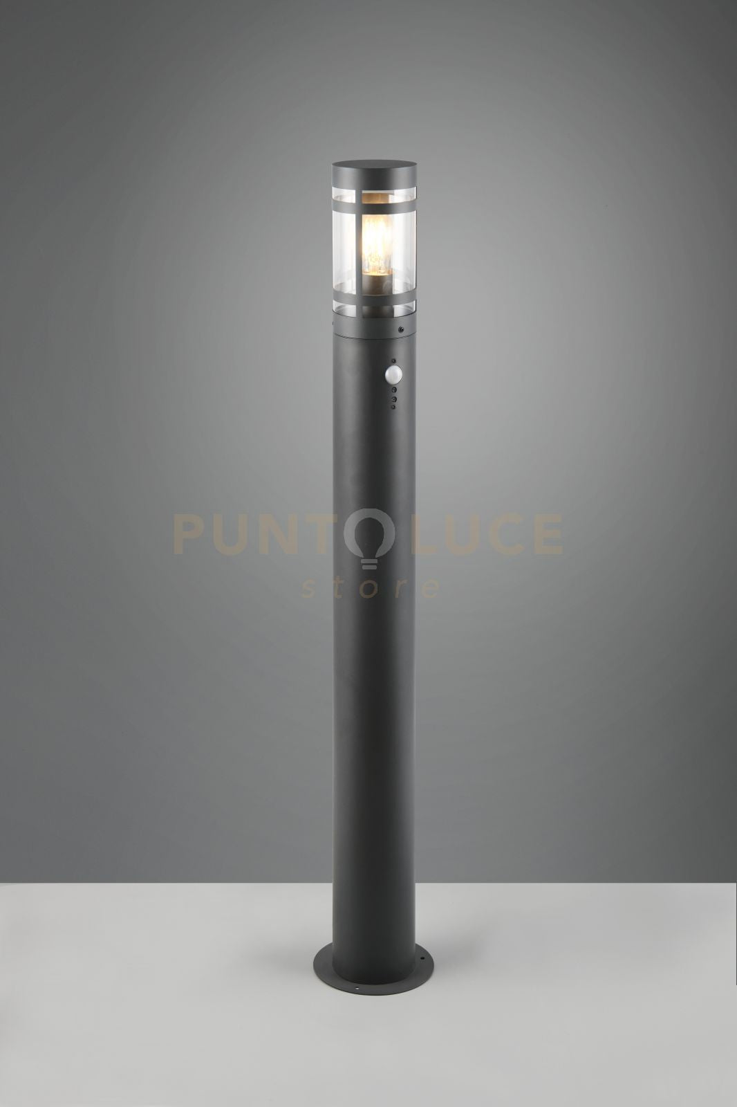 PAOLMA PALO ALTO DA ESTERNO METALLO ANTRACITE CON SENSORE MOVIMENTO IP44 H.100CM 1 LUCE ATTACCO E27