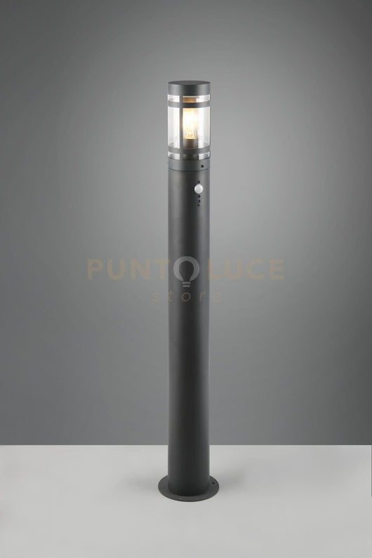 PAOLMA PALO ALTO DA ESTERNO METALLO ANTRACITE CON SENSORE MOVIMENTO IP44 H.100CM 1 LUCE ATTACCO E27