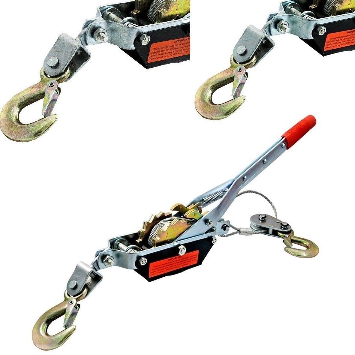 PARANCO VERRICELLO ARGANO MANUALE GANCIO TRAINO 2T 2000KG FUNE CAVO ACCIAIO