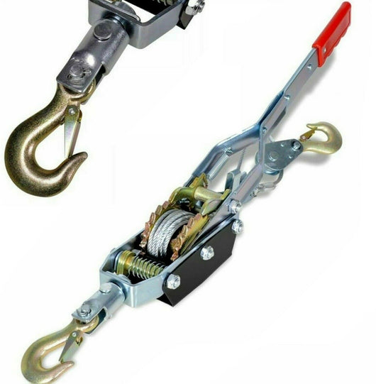 PARANCO VERRICELLO ARGANO MANUALE GANCIO TRAINO 4T 4000KG FUNE CAVO ACCIAIO