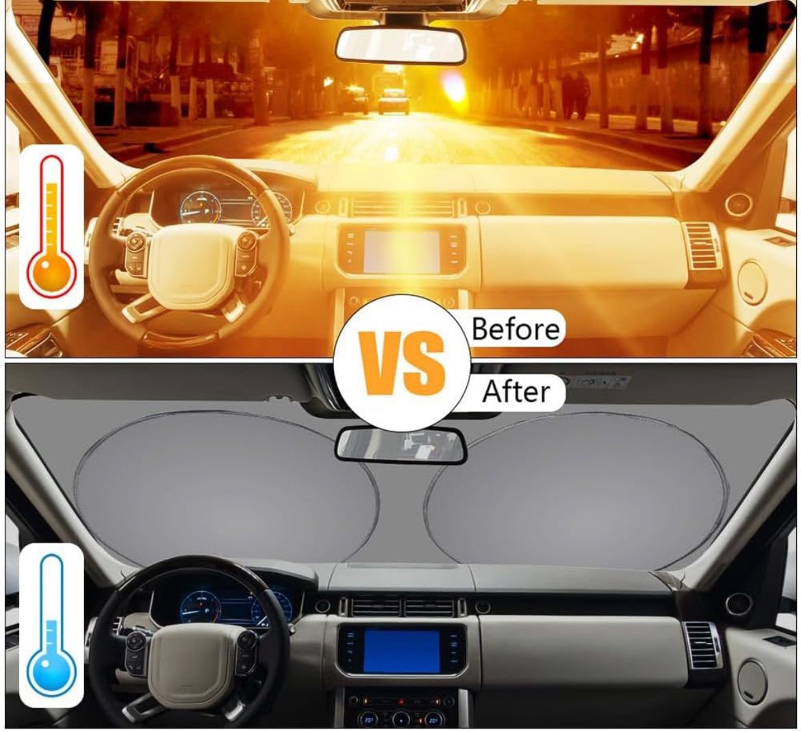 PARASOLE PER AUTO PARABREZZA ANTERIORE PIEGHEVOLE UNIVERSALE 142X67cm ART.70150