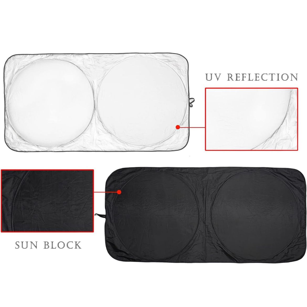 PARASOLE PER AUTO PARABREZZA ANTERIORE PIEGHEVOLE UNIVERSALE 142X67cm ART.70150