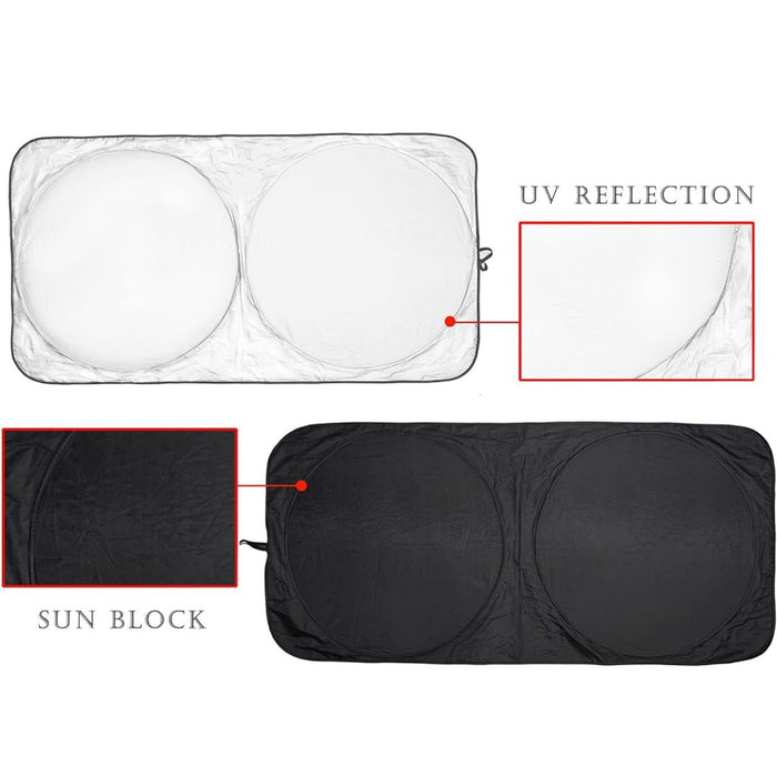 PARASOLE PER AUTO PARABREZZA ANTERIORE PIEGHEVOLE UNIVERSALE 142X67cm ART.70150