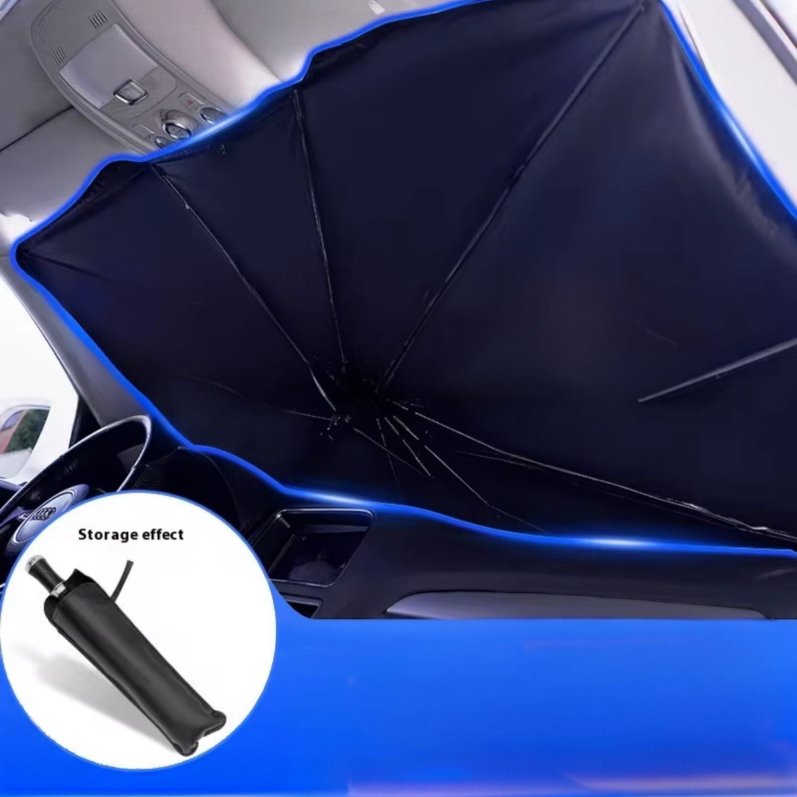 PARASOLE Per AUTO PARABREZZA ANTERIORE PIEGHEVOLE 130X75 ombrello PORTATILE