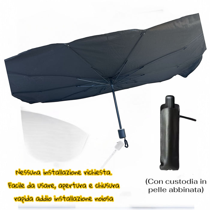 PARASOLE Per AUTO PARABREZZA ANTERIORE PIEGHEVOLE 130X75 ombrello PORTATILE