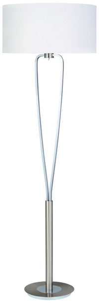 PARIS II PIANTANA ACCIAIO SATINATO CON PARALUME ED INTERRUTTORE H. 160CM ATTACCO E27