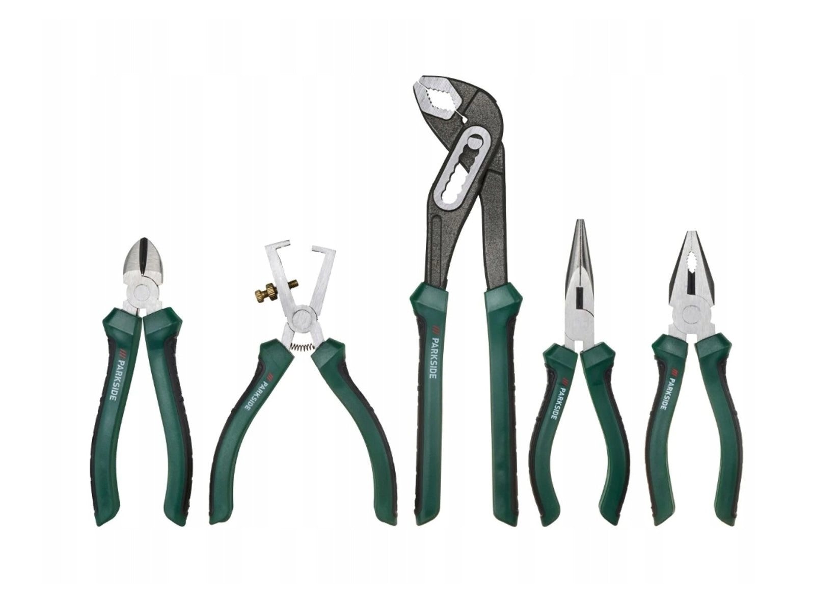 PARKSIDE Set di Pinze 5 Pezzi 1 universale 1 a becchi mezzotondi 1 tronchese 1 spelafili 1 pappagallo
