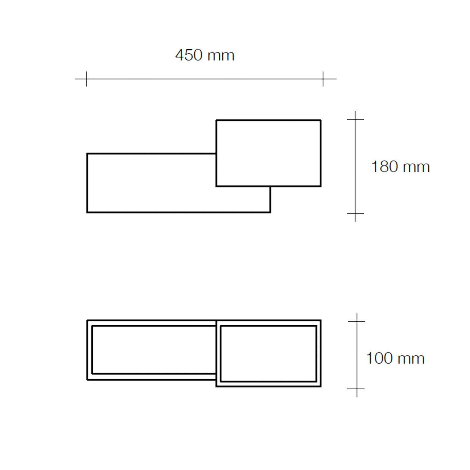 PARO applique 2 rettangoli e 3 Luci bianco in gesso attacco G9 45x18cm
