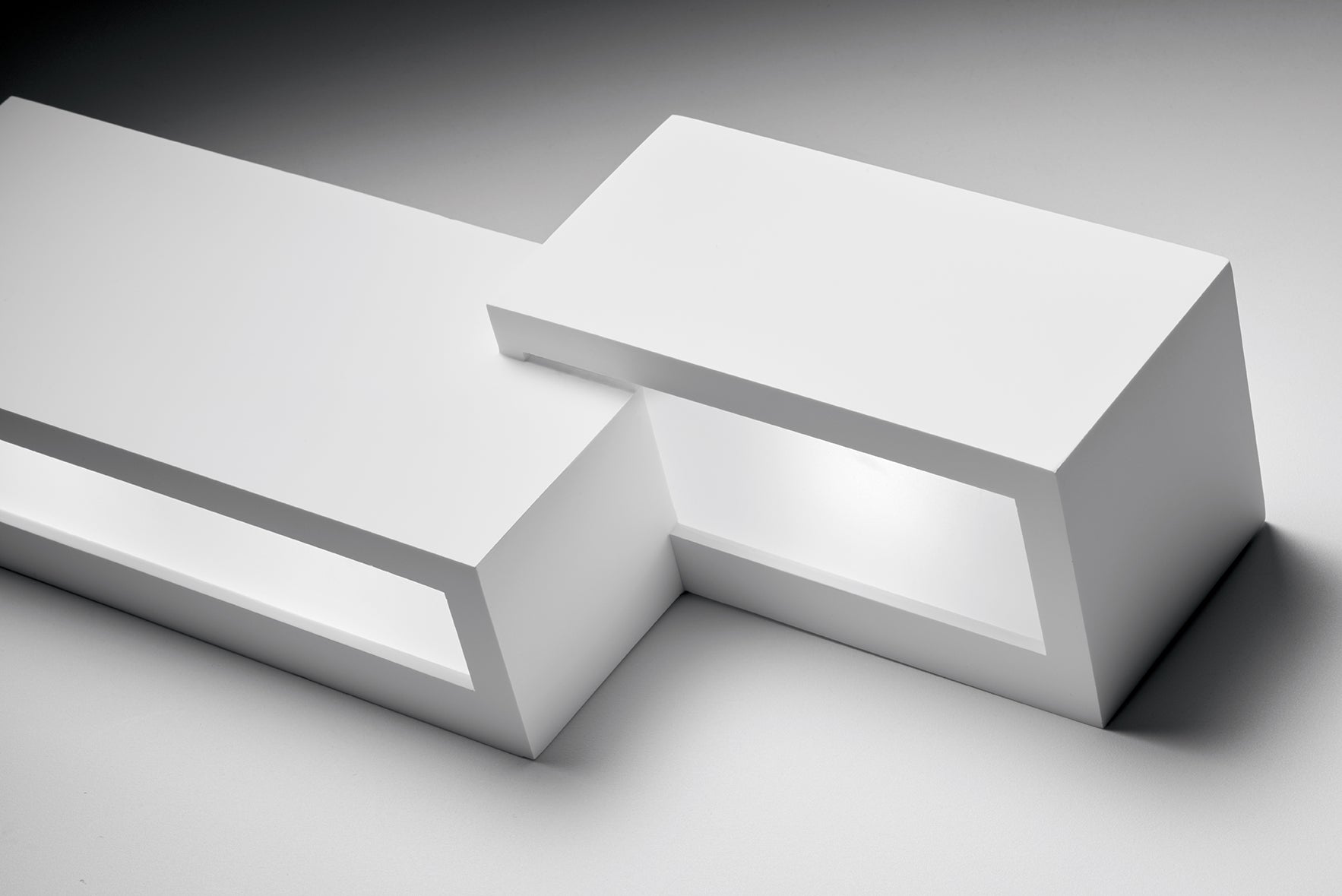 PARO applique 2 rettangoli e 3 Luci bianco in gesso attacco G9 45x18cm