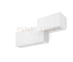 PARO applique 2 rettangoli e 3 Luci bianco in gesso attacco G9 45x18cm