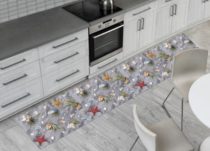 Tappeto Passatoia Cucina Antiscivolo Sottolavello Digitale Disegno Conchiglie - 50x600 - Conchiglie