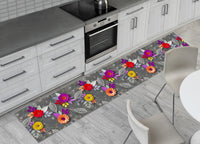 Tappeto Passatoia Cucina Antiscivolo Sottolavello Digitale Disegni Floreali - 50x90 - Fiori 3D