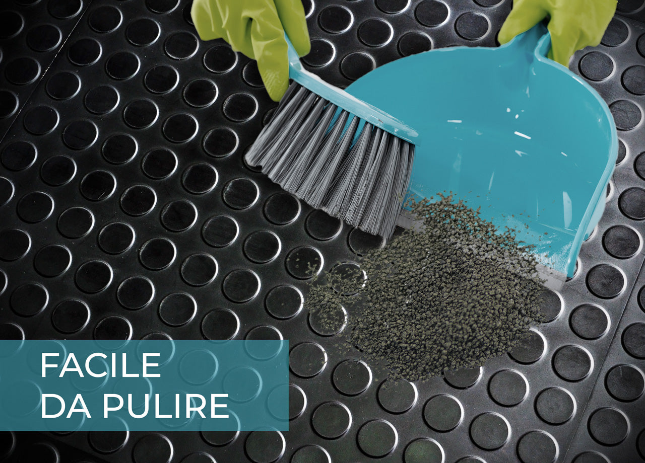 Tappeto Rivestimento Pavimento Gommato PVC Con Bolle Colore Nero Bollato - 100x700 - Floor Nero