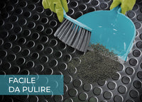 Tappeto Rivestimento Pavimento Gommato PVC Con Bolle Colore Nero Bollato - 100x700 - Floor Nero