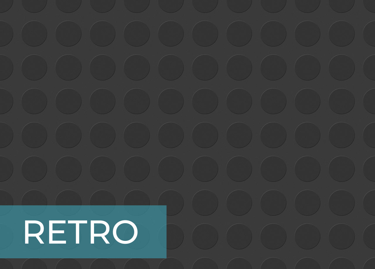 Tappeto Rivestimento Pavimento Gommato PVC Con Bolle Colore Nero Bollato - 100x200 - Floor Nero