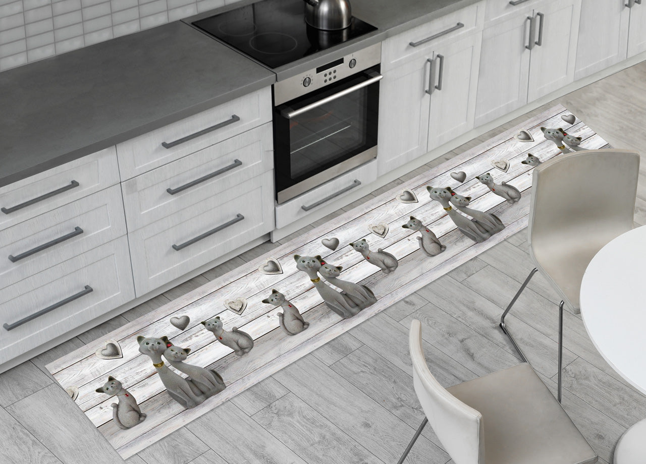 Tappeto Passatoia Cucina Antiscivolo Sottolavello Digitale Disegno Gatto Fashion - 50x115 - Gatto Fashion