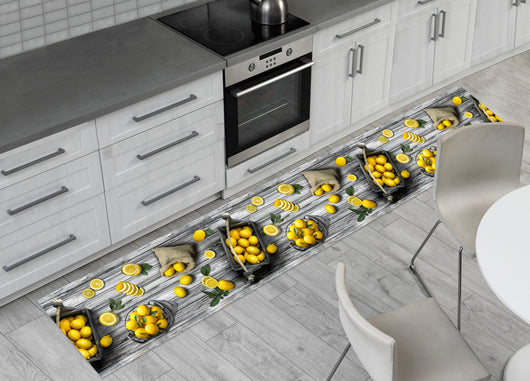 Tappeto Passatoia Cucina Antiscivolo Sottolavello Digitale Fantasie Varie - 50x320 - Limoni