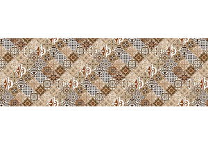 Tappeto Passatoia Cucina Antiscivolo Sottolavello Digitale Dis. Maiolica Marrone - 50x115 - Marrone