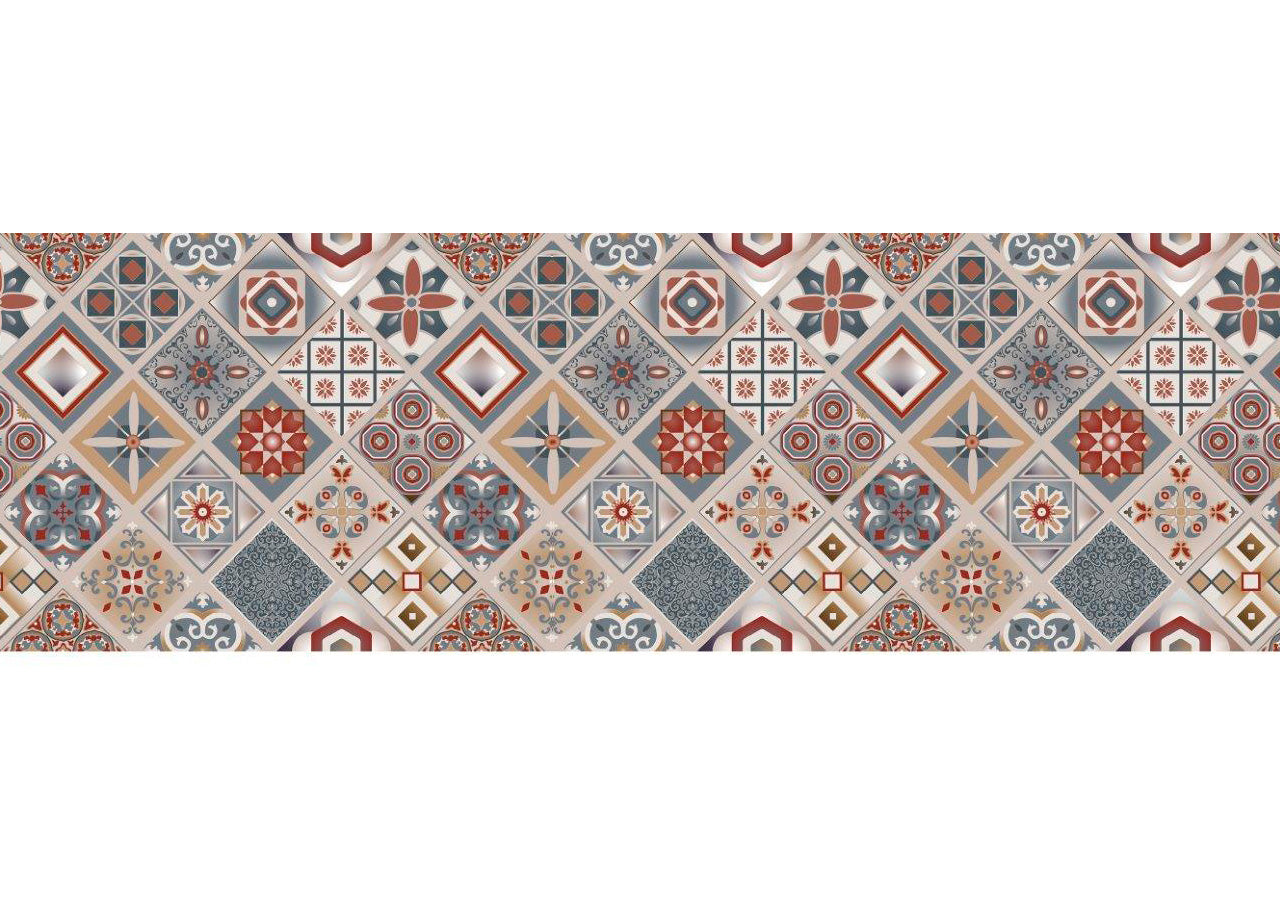 Tappeto Passatoia Cucina Antiscivolo Digitale Dis. Maiolica Mattonella Multicolor - 50x180 - Multicolor