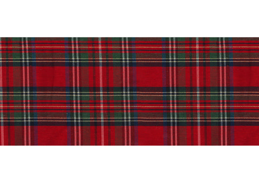 Tappeto Passatoia Con Retro Antiscivolo Disegno Natalina Lurex Tartan Scozzese Rosso - 50x280 - Natalina