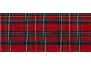 Tappeto Passatoia Con Retro Antiscivolo Disegno Natalina Lurex Tartan Scozzese Rosso - 50x140 - Natalina