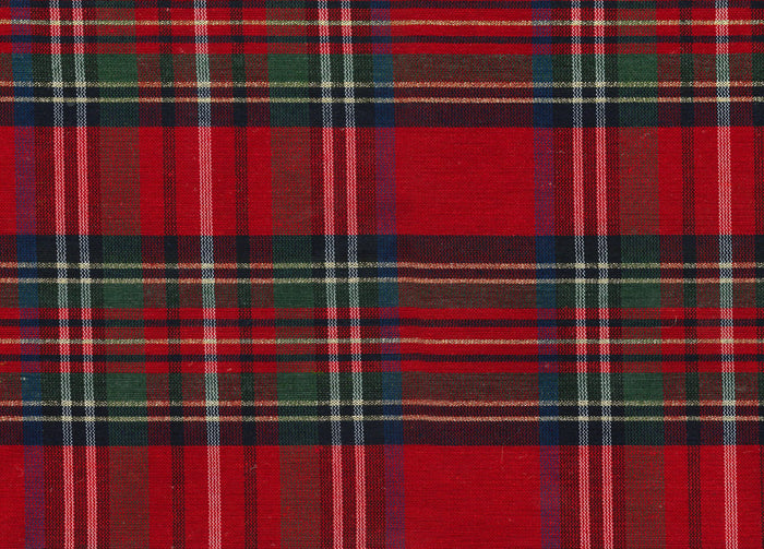 Tappeto Passatoia Con Retro Antiscivolo Disegno Natalina Lurex Tartan Scozzese Rosso - 50x140 - Natalina