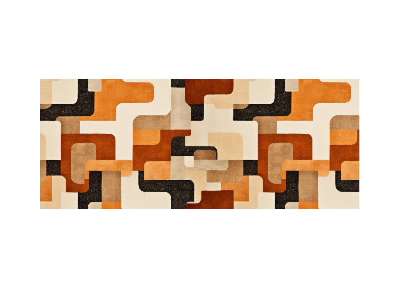 Tappeto Passatoia Cucina Antiscivolo Sottolavello Disegno Older - 50x230 - Arancio