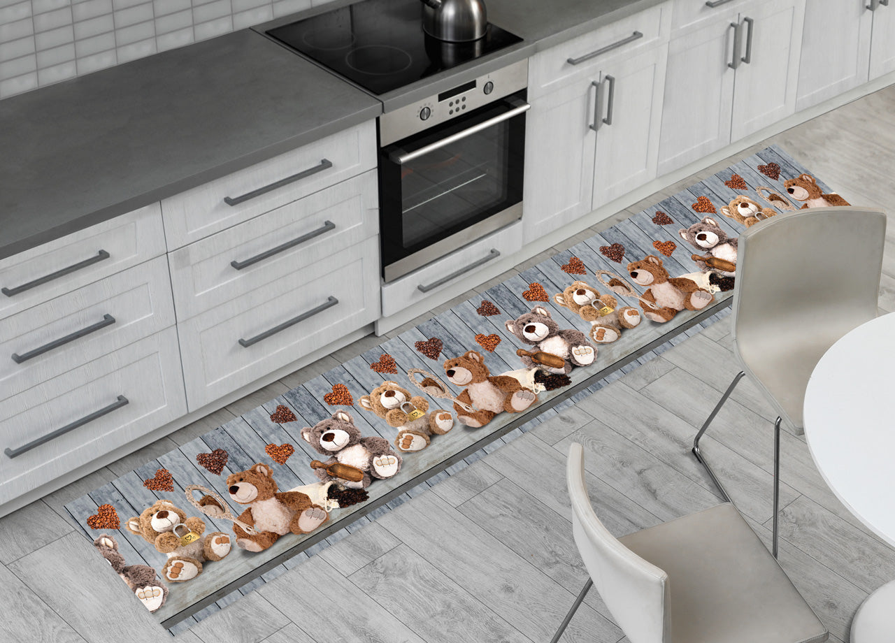 Tappeto Passatoia Antiscivolo Con Stampa Digitale Disegno Orsacchiotti - 50x230 - Orsacchiotti