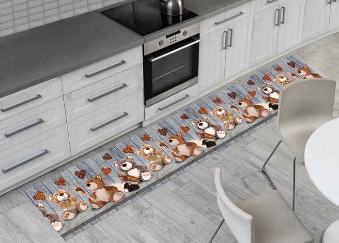 Tappeto Passatoia Antiscivolo Con Stampa Digitale Disegno Orsacchiotti - 50x230 - Orsacchiotti