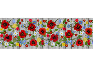 Tappeto Passatoia Cucina Antiscivolo Sottolavello Digitale Disegno Papaveri - 50x600 - Papaveri