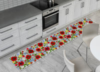 Tappeto Passatoia Cucina Antiscivolo Sottolavello Digitale Disegno Papaveri - 50x600 - Papaveri