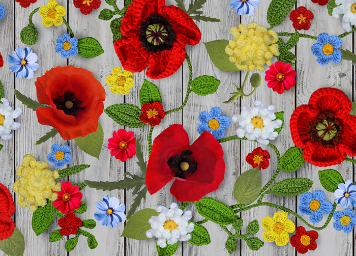 Tappeto Passatoia Cucina Antiscivolo Sottolavello Digitale Disegno Papaveri - 50x600 - Papaveri