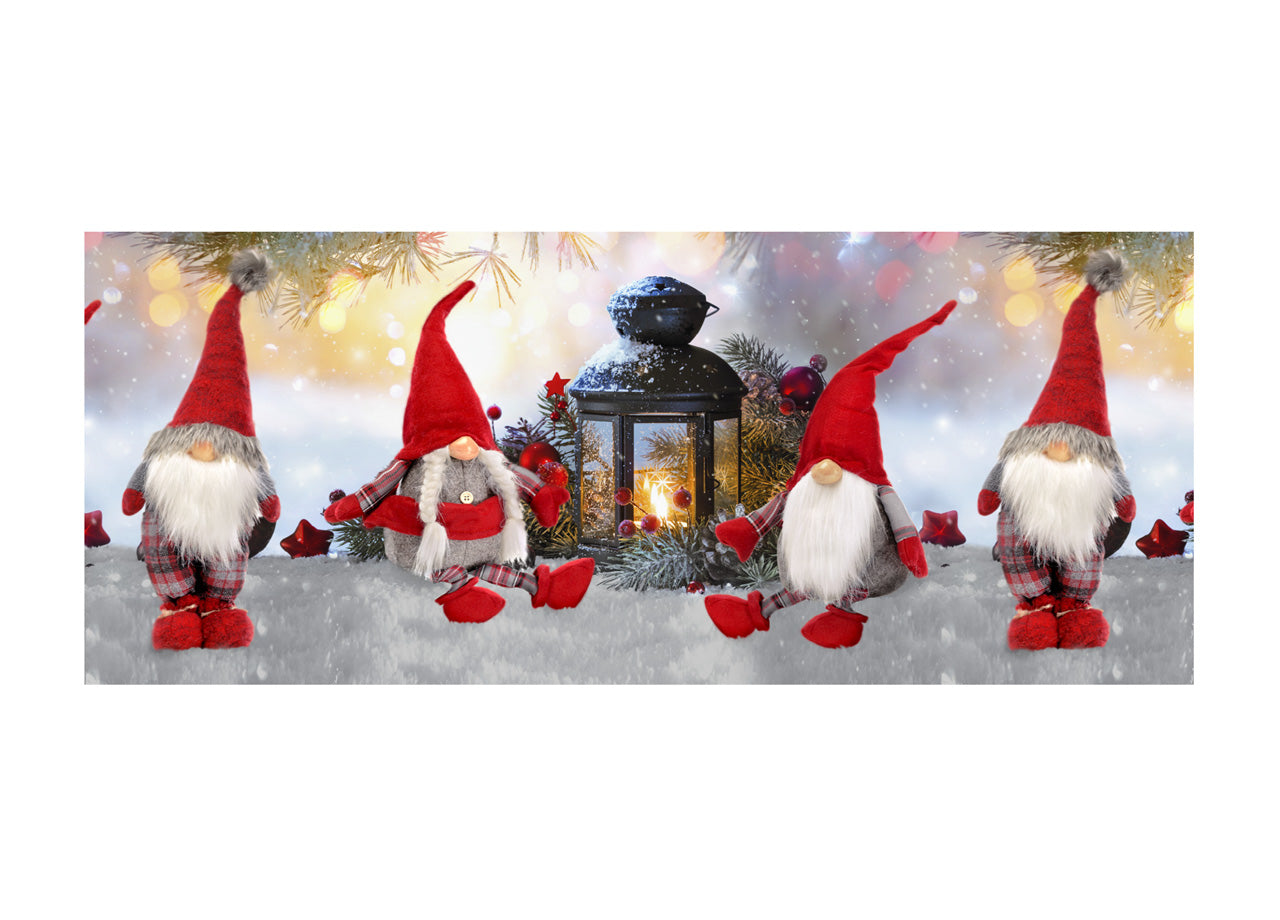 Tappeto Natale Passatoia Cucina Antiscivolo Sottolavello Digitale Elfo Rosso Lanterna 478 - 50x180 - Elfo Rosso Lanterna