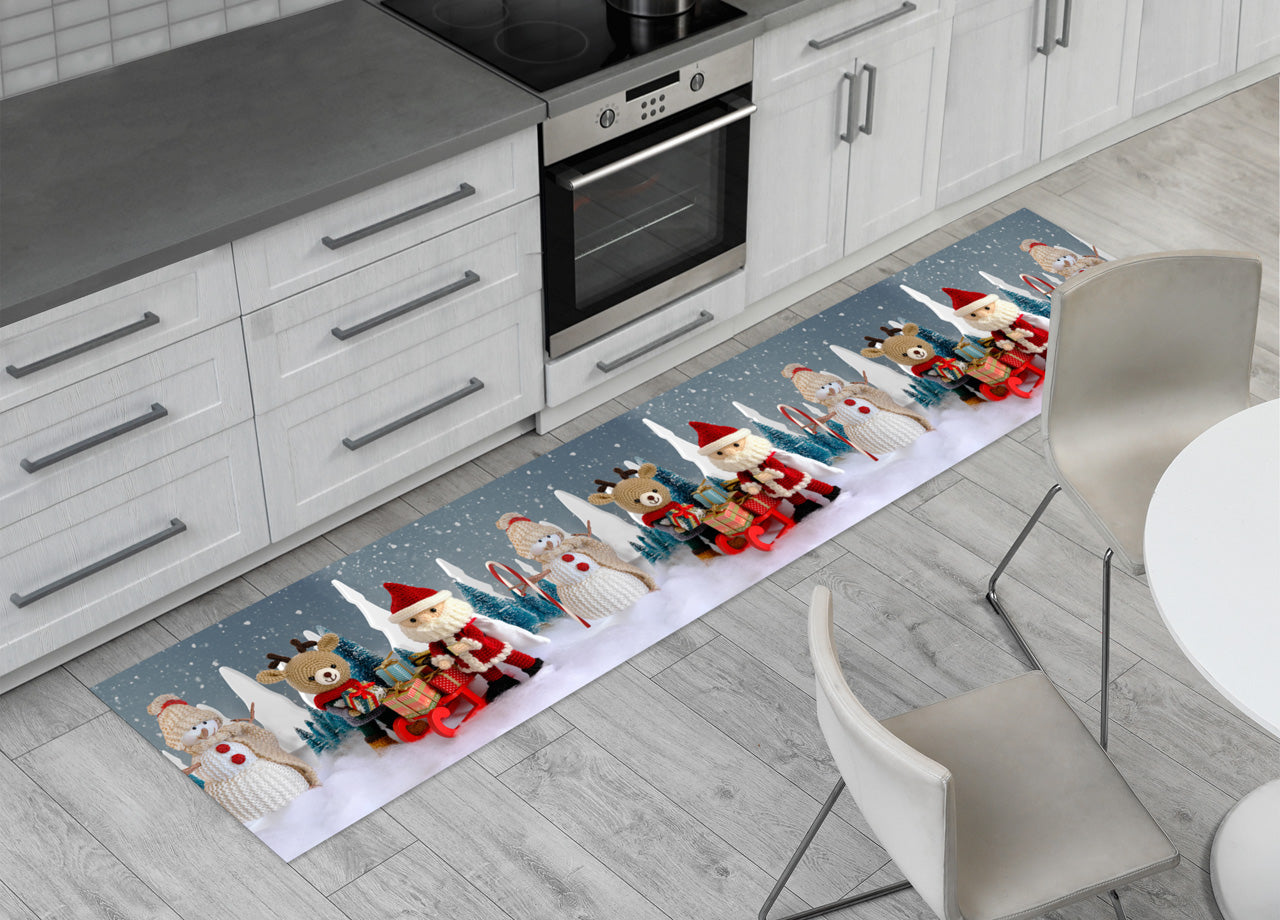 Tappeto Natale Passatoia Cucina Antiscivolo Sottolavello Digitale Pupazzo Maglia 479 - 50x50 - Pupazzo Maglia