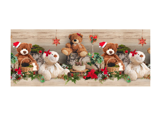 Tappeto Natale Passatoia Cucina Antiscivolo Sottolavello Digitale Teddy Noel 480 - 50x230 - Teddy Noel